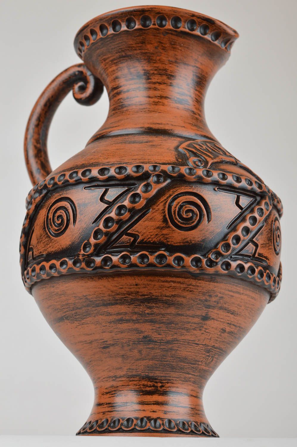 60 oz ceramic water amphora jug with handle and Greek décor 3,25 lb photo 5