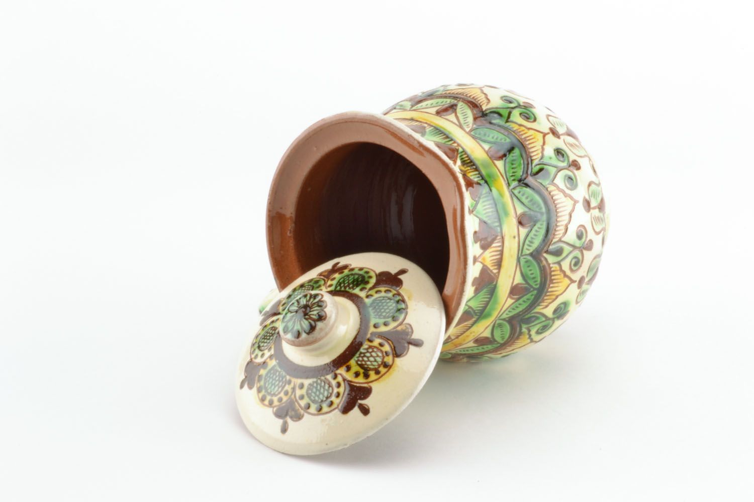 15 oz ceramic handmade creamer pitcher in ethnic design 1 lb photo 2