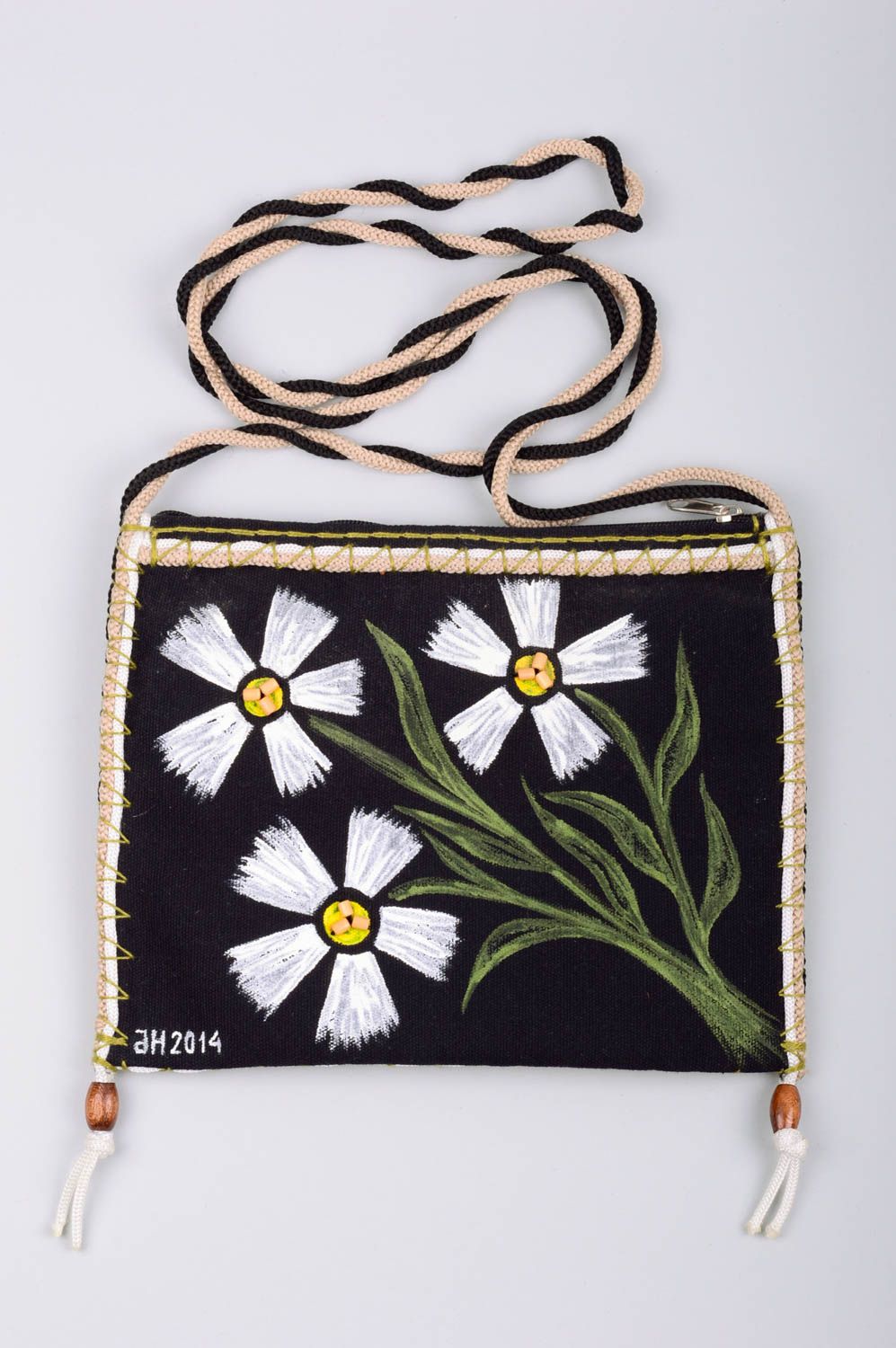 Damen Schultertasche aus Textil originell handmade Accessoire Kamillen foto 1