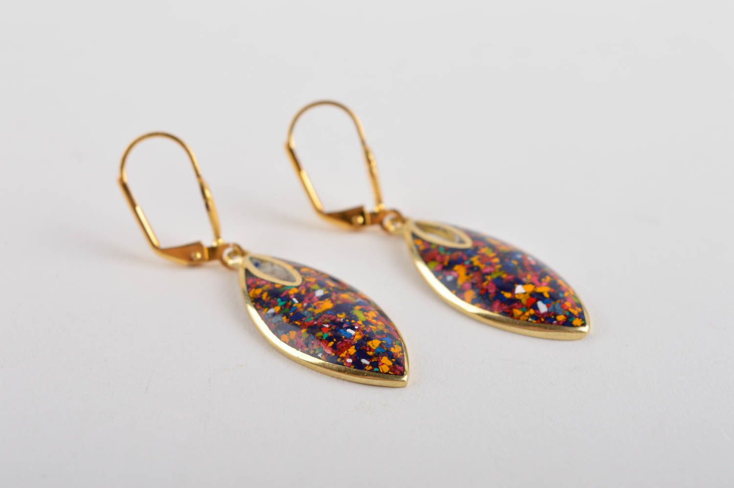 Handmade beautiful stylish earrings unusual jewelry earrings with natural stones photo 4