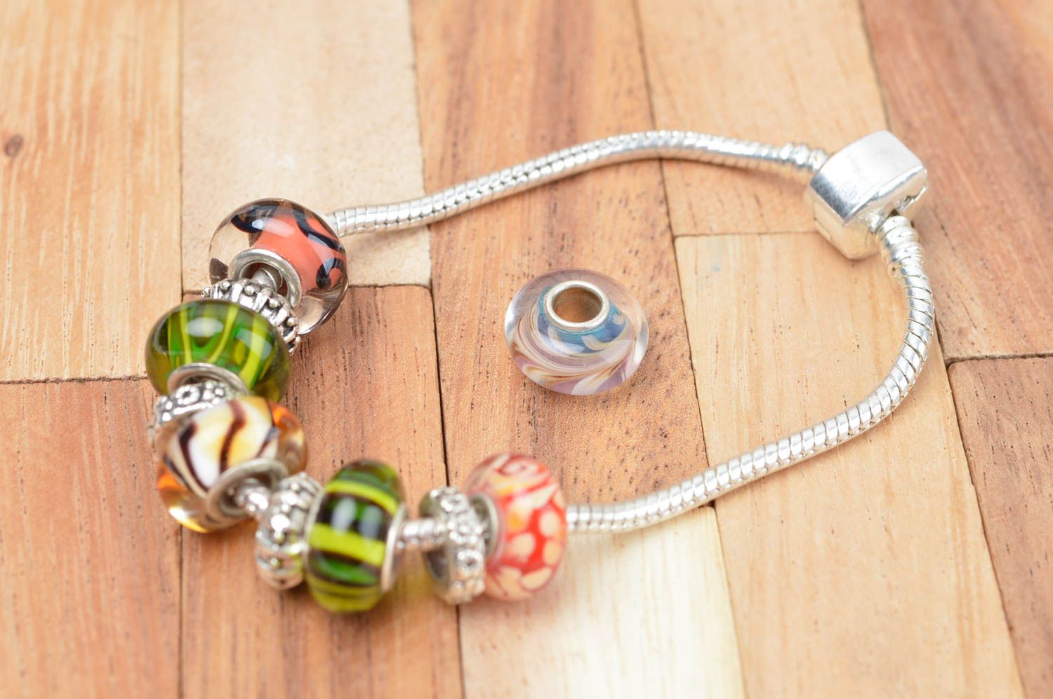 Unusual handmade glass bead fashion accessories jewelry making supplies photo 4