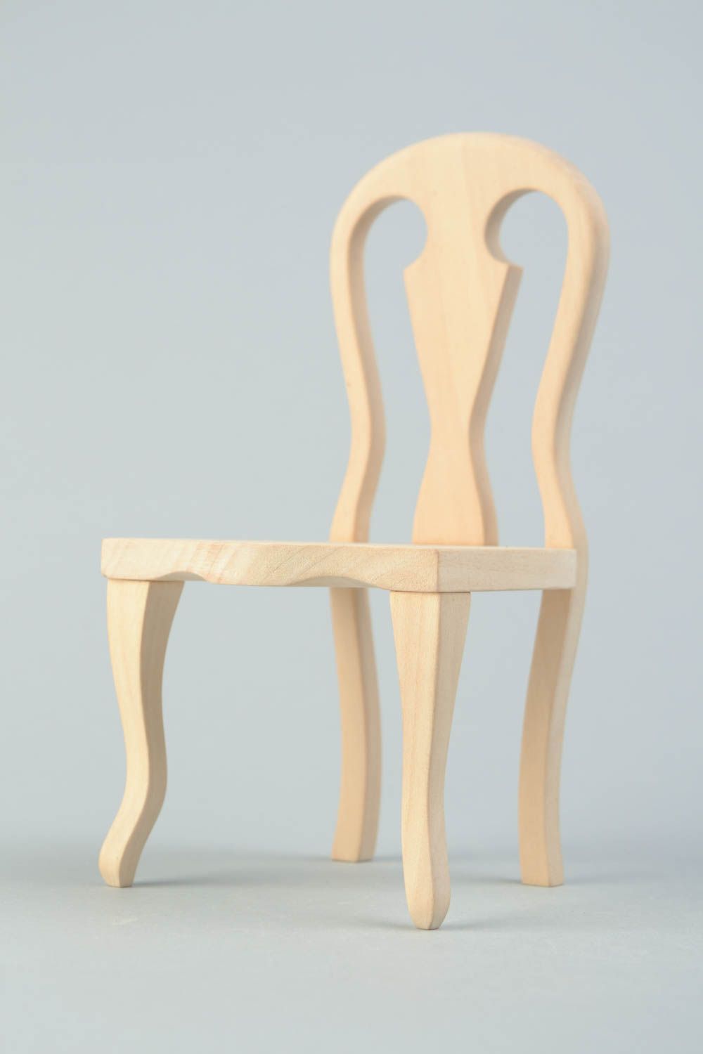 Chaise pour poupée en bois faite main ébauche pour serviettage ou peinture photo 5