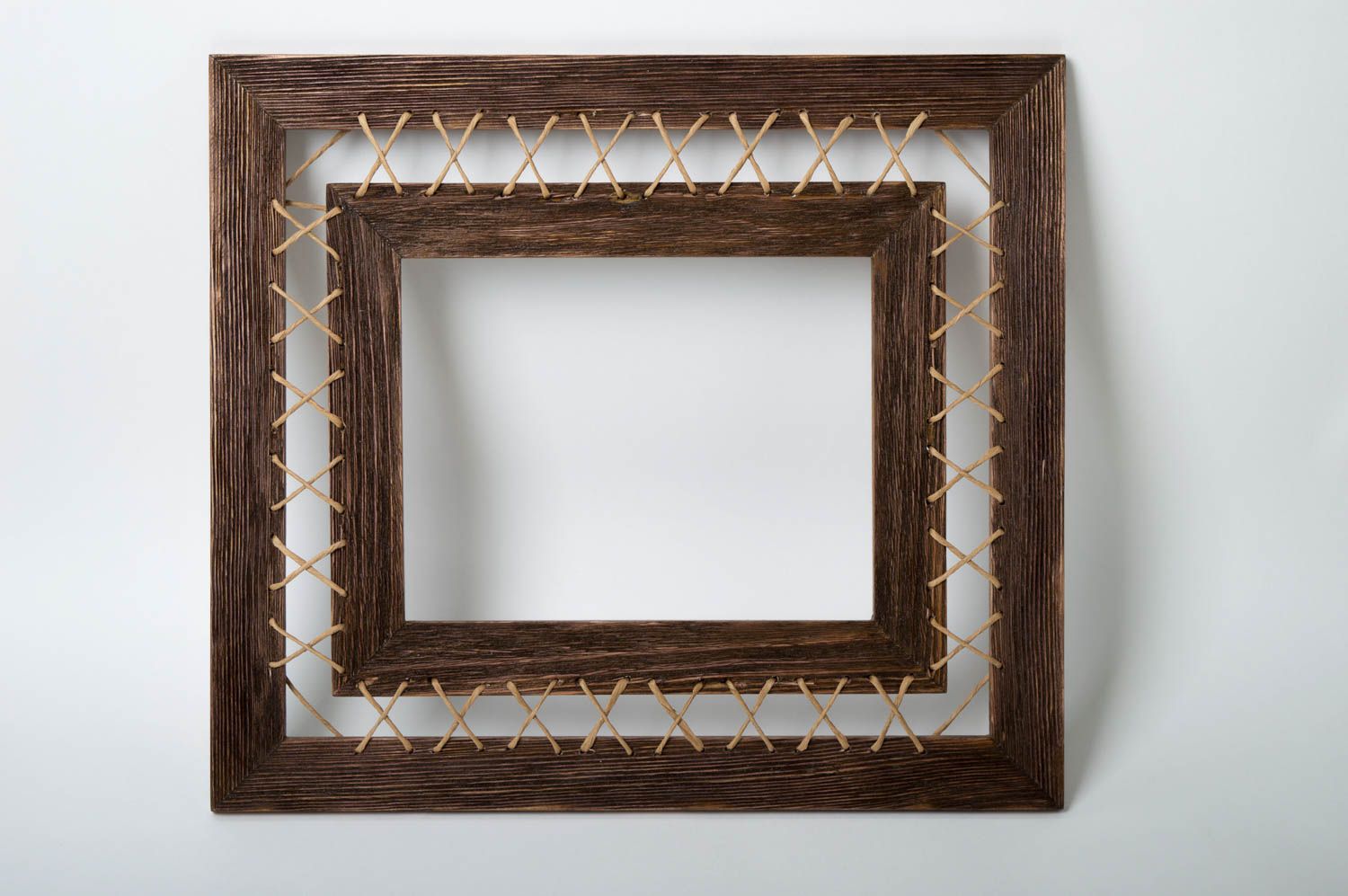Cadre photo rectangulaire en bois fait main design original Déco maison photo 2