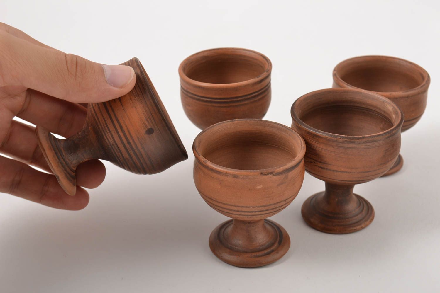 Schnapsgläser Keramik handmade Pinnchen Schnaps stilvoll Geschirr aus Ton foto 5