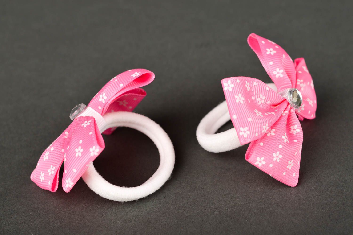 Gomas para el pelo rosadas artesanales accesorios para niñas regalos originales foto 5