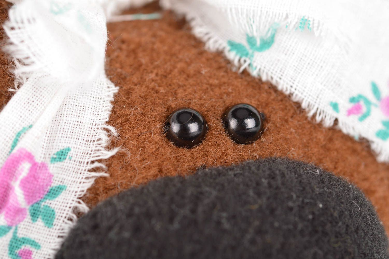 Peluche ourson brun tissu polaire en robe belle originale faite main pour enfant photo 4