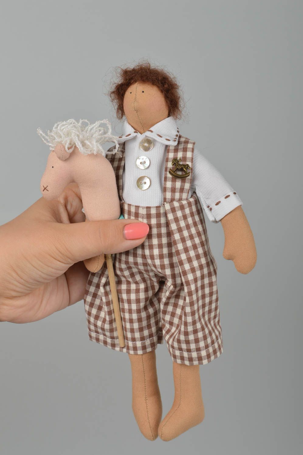 Кукла ручной работы кукла из ткани авторская кукла в платье в горошек Малыш фото 2