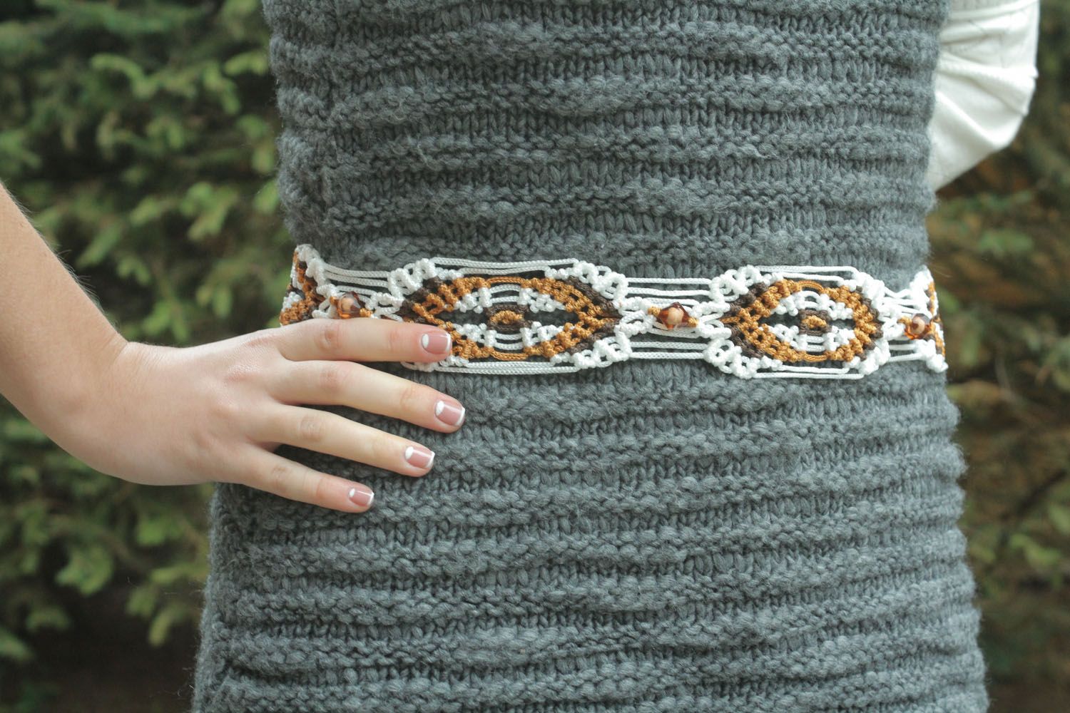 Cintura da donna intrecciata fatta a mano cinghia di fili bella accessori donna foto 1