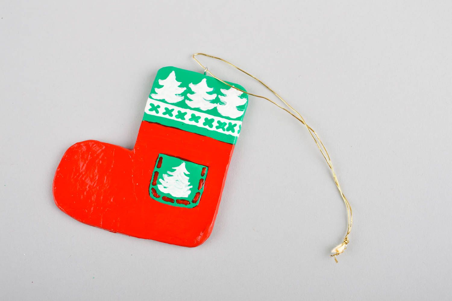 Handmade designer plastic toy unusual Christmas tree decor New Year hanging photo 2