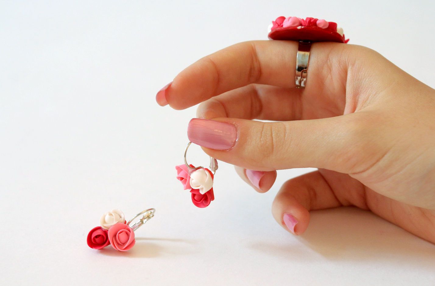 Jewelry set made ​​of polymer clay photo 4