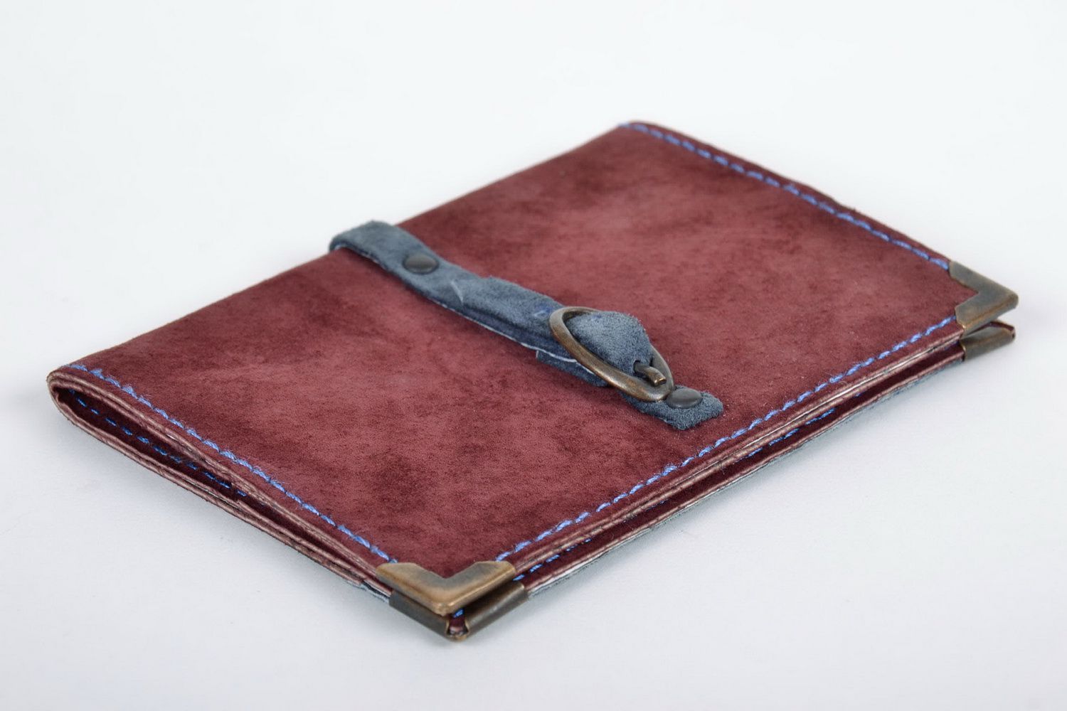 Handmade leather passport cover photo 1