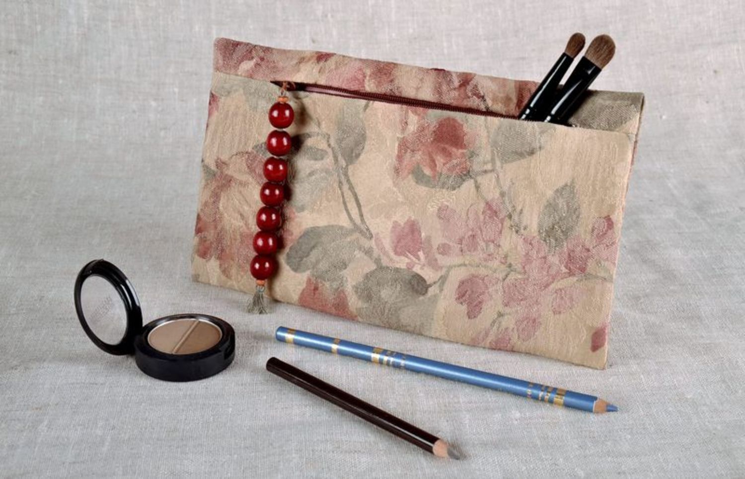 Beauty bag made from fabric with zipper photo 5