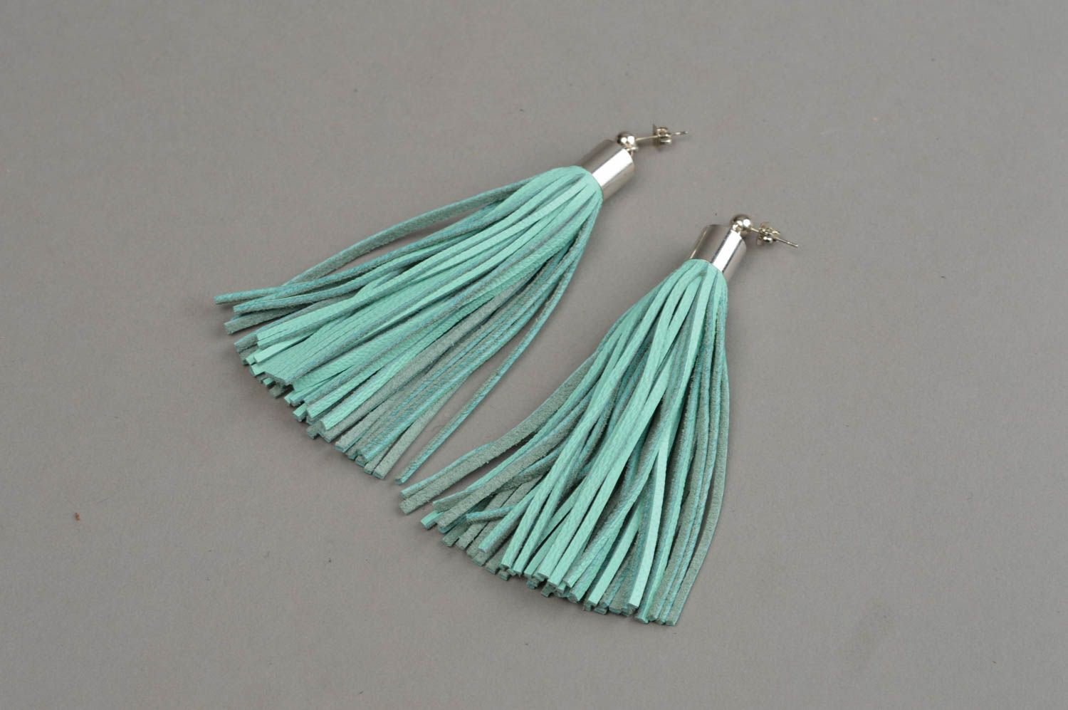 Stylish handmade leather tassel earrings fashion accessories gifts for her photo 2