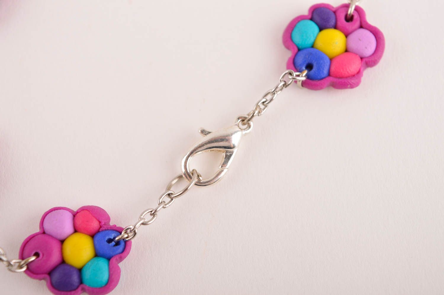 Handmade bracelet polymer clay jewelry clay accessory unusual gift for girl photo 3
