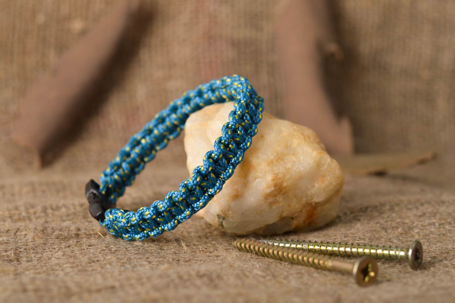 Stylish handmade cord bracelet unisex survival bracelet artisan jewelry photo 1