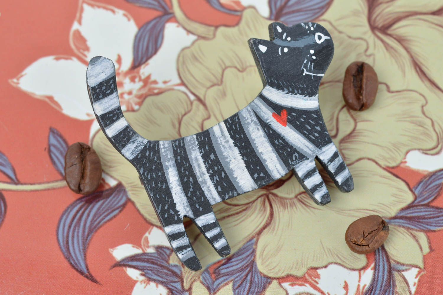 Brosche Tier handmade Brosche Modeschmuck Accessoires für Mädchen Katze schön foto 1