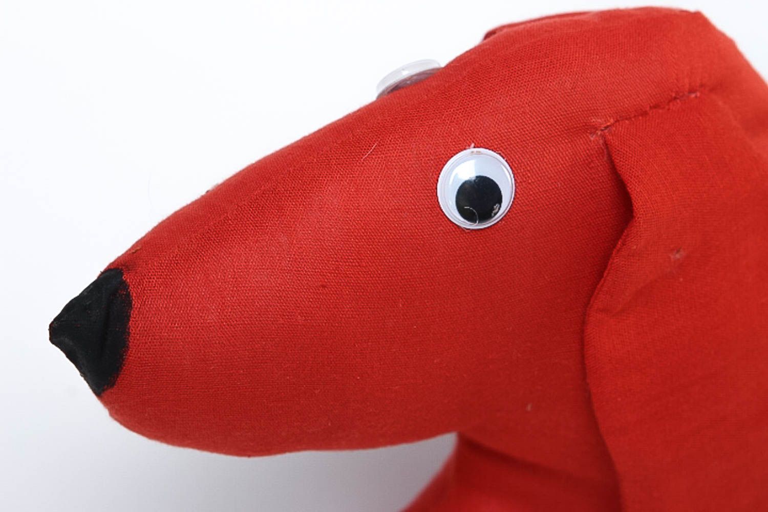 Schönes Kissen handgemacht Kopfkissen für Kinder lustig Kuscheltier Hund rot foto 2