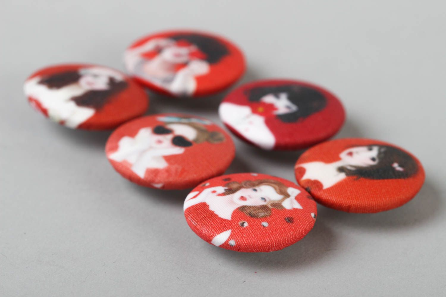Botones bonitos hechos a mano accesorios de ropa botones para manualidades rojos foto 3
