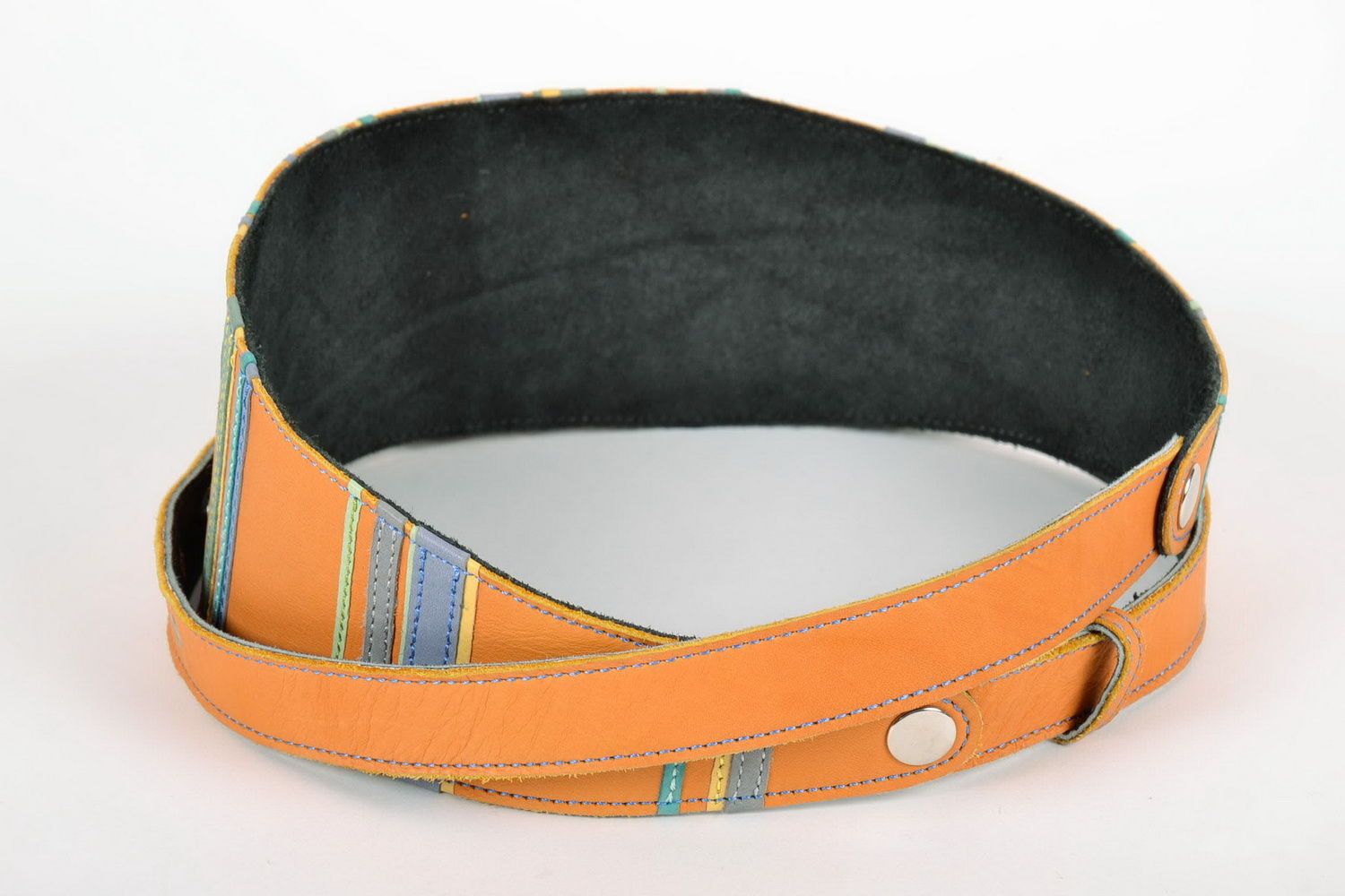 Belt with clasp made from natural leather photo 1