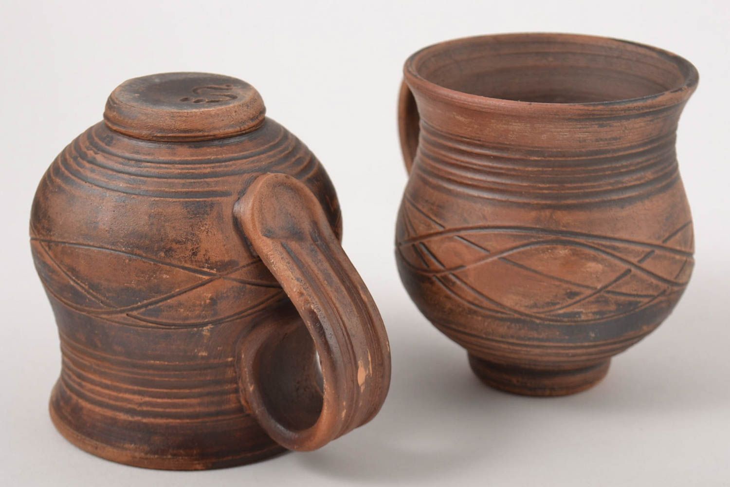 Чайные чашки ручной работы глиняные чашки оригинальные кружки для чая 2 шт. фото 3
