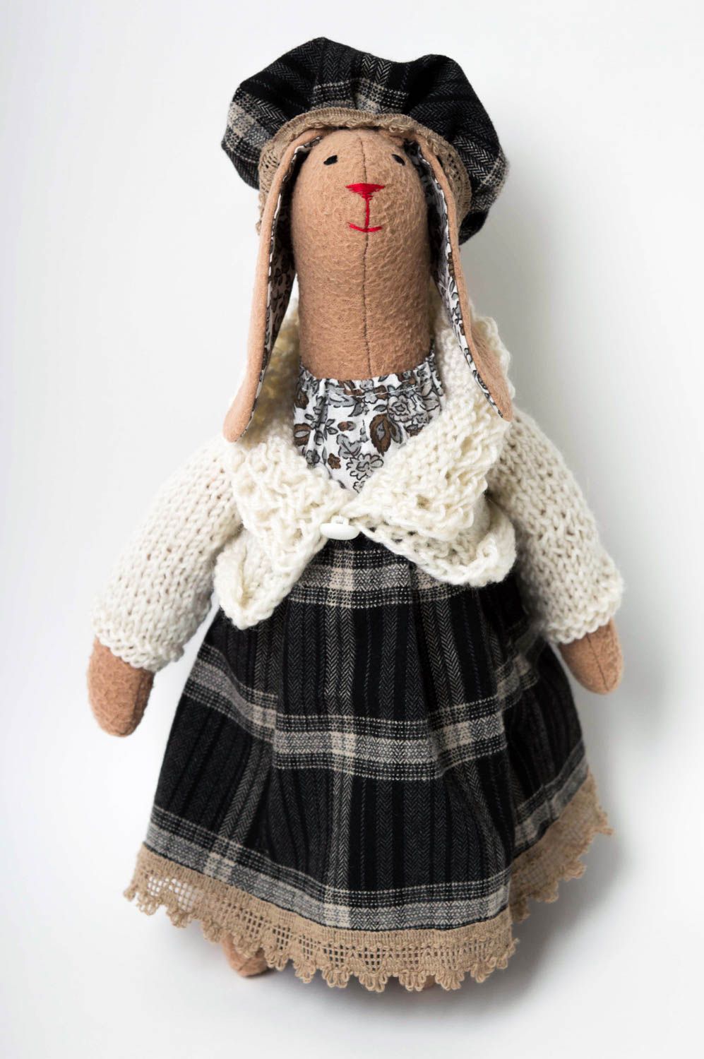 Bambola lepre in stoffa fatta a mano pupazzo tessile originale idee regalo
 foto 2