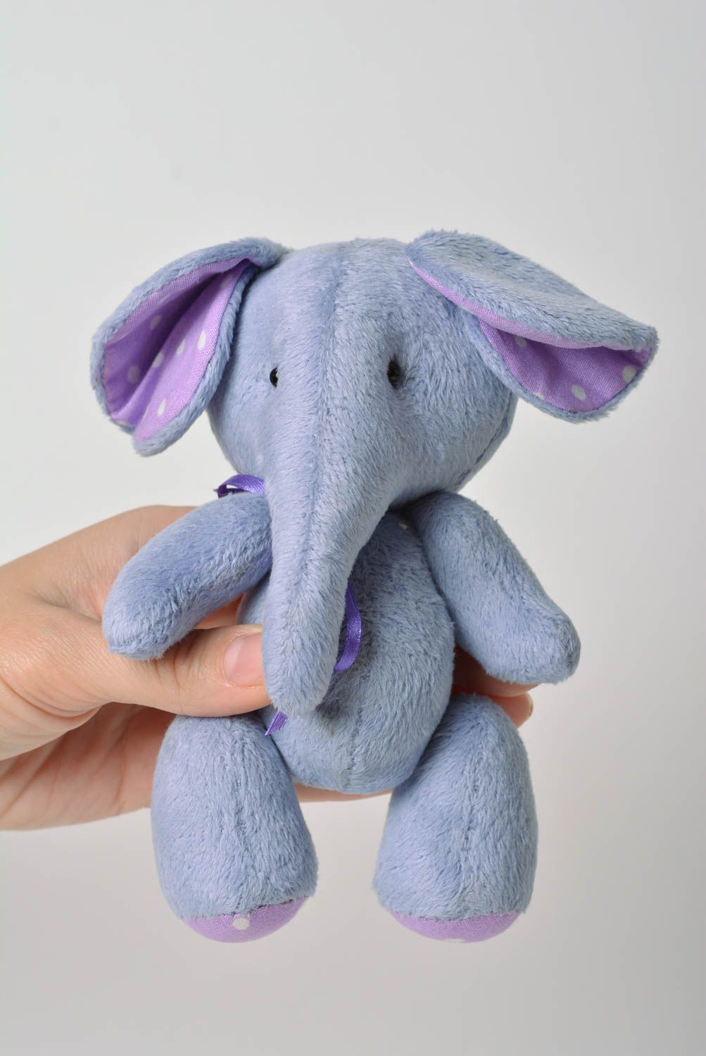 Juguete artesanal con forma de elefantito peluche para niño regalo original foto 2