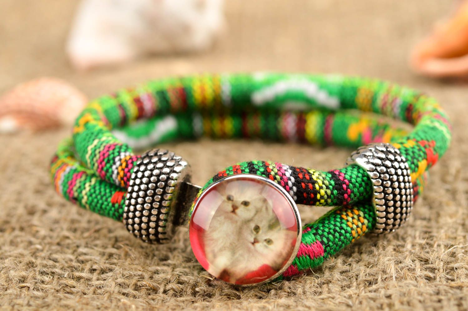 Handcrafted jewelry fashion bracelet cord bracelet designer accessories photo 1
