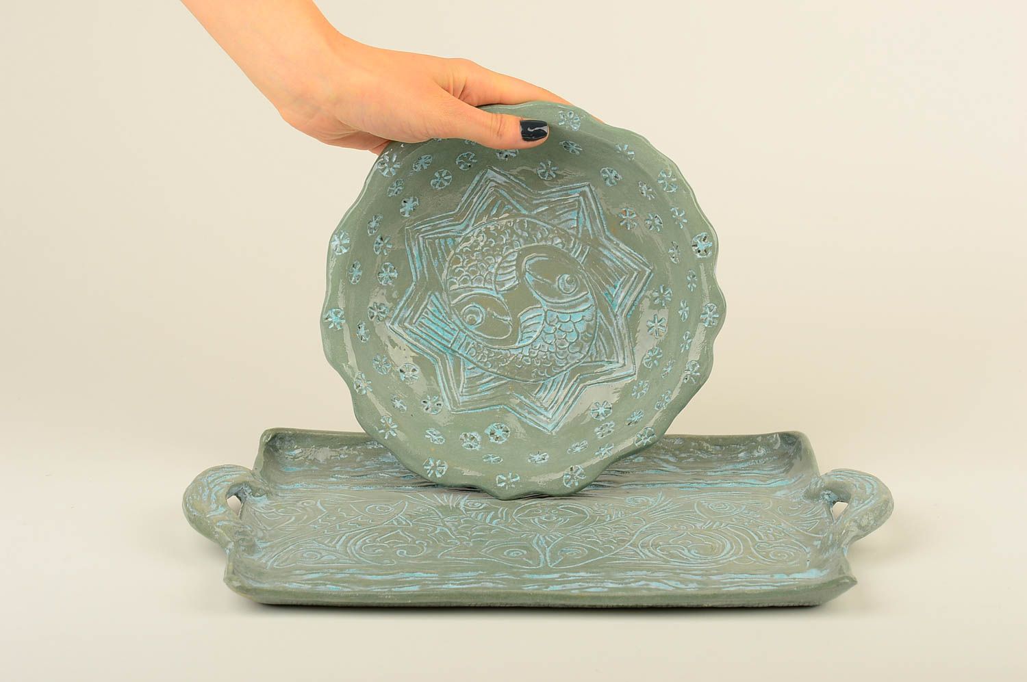 Unusual handmade ceramic bowl molded ceramic tray stylish kitchenware ideas photo 2