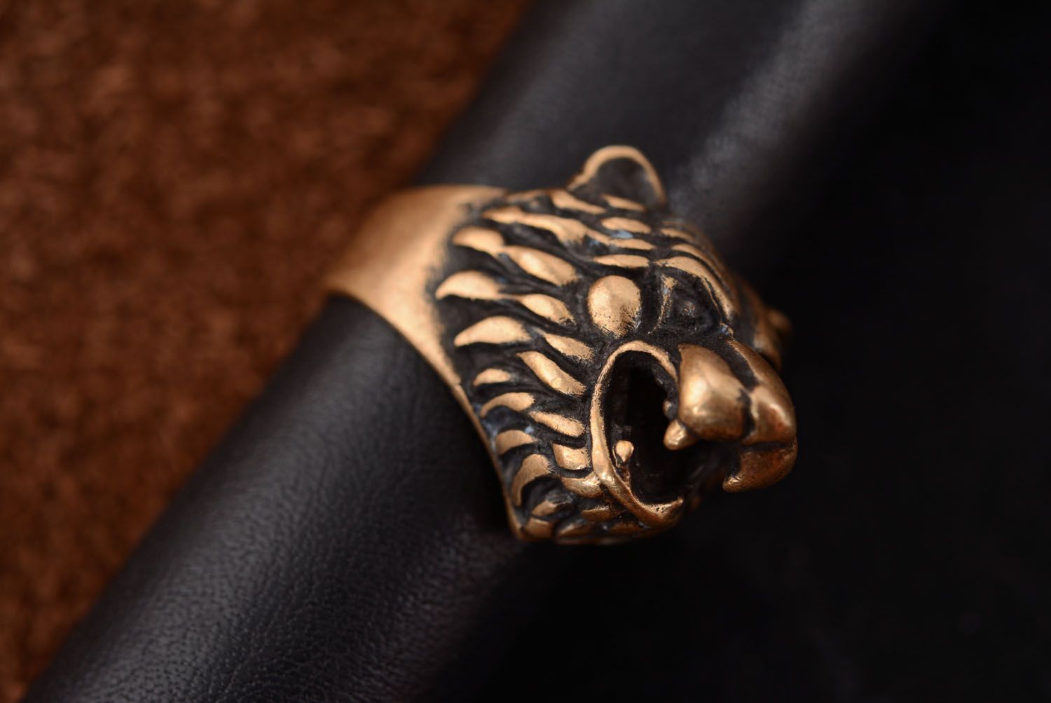 Кольцо из бронзы Медведь фото 3