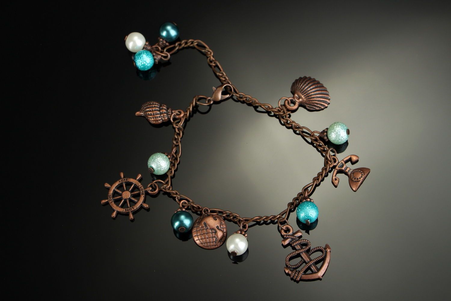 Bracelet fait main avec perles céramiques photo 1
