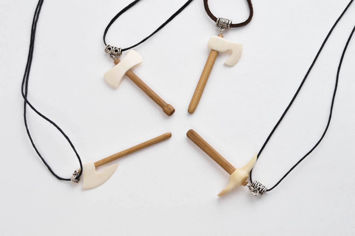 Bone fashion jewelry beautiful handcrafted pendant necklace unusual instruments photo 4