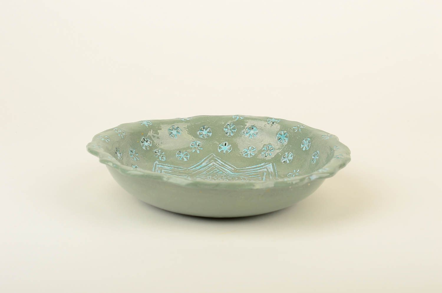 Керамическая тарелка хэнд мэйд глиняная посуда расписная тарелка оригинальная фото 4