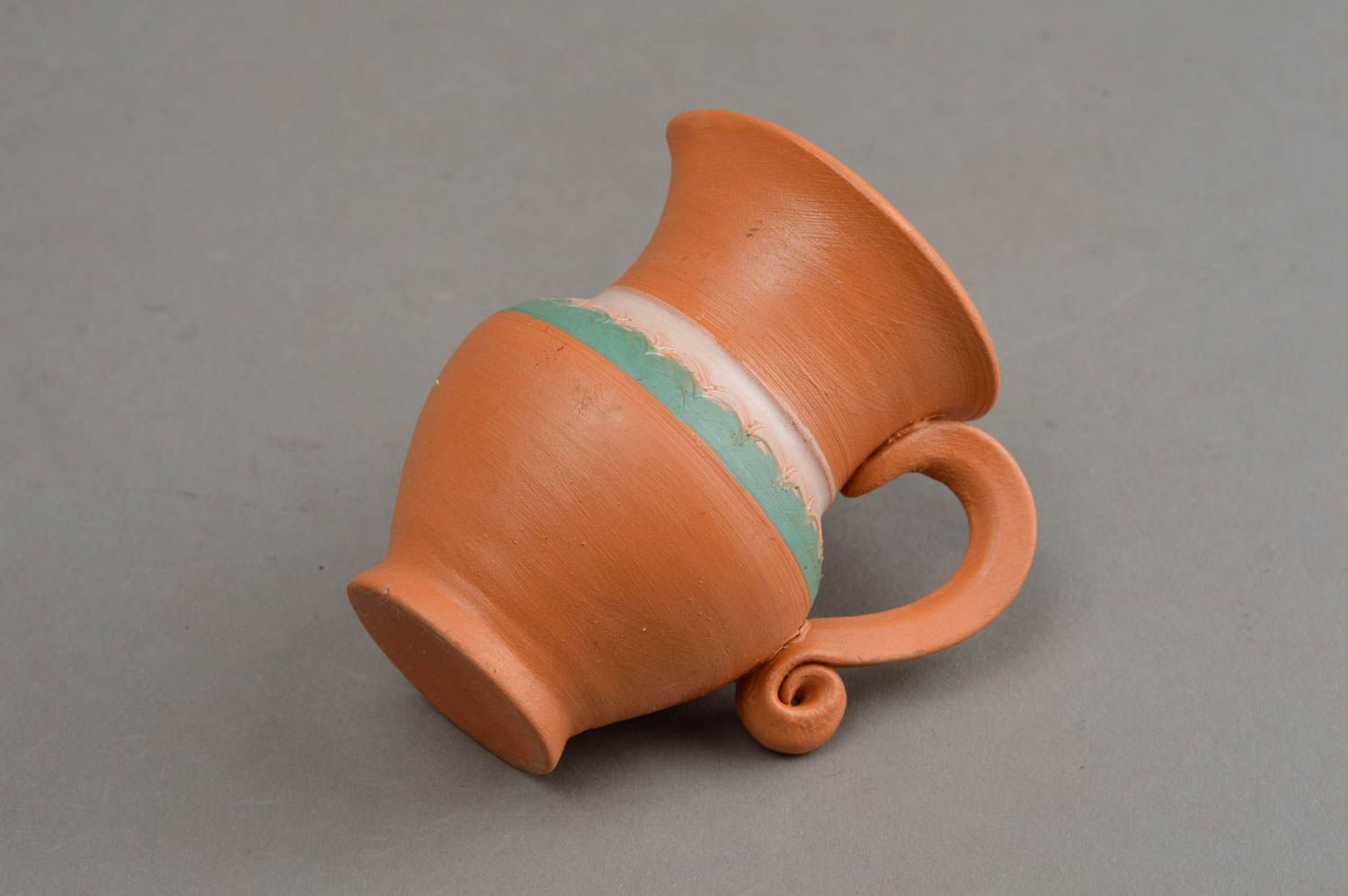 3 inches small classic style terracotta milk pitcher 0,15 lb photo 4