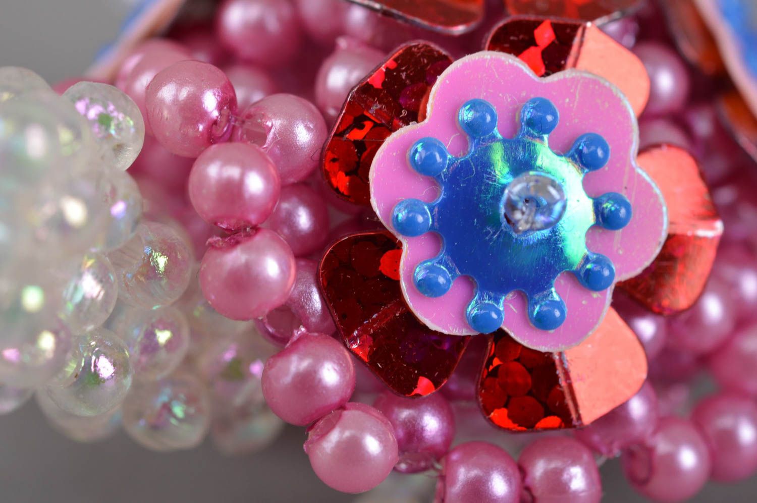 Figurine de tortue rose en perles de rocaille faite main jouet décoratif photo 5