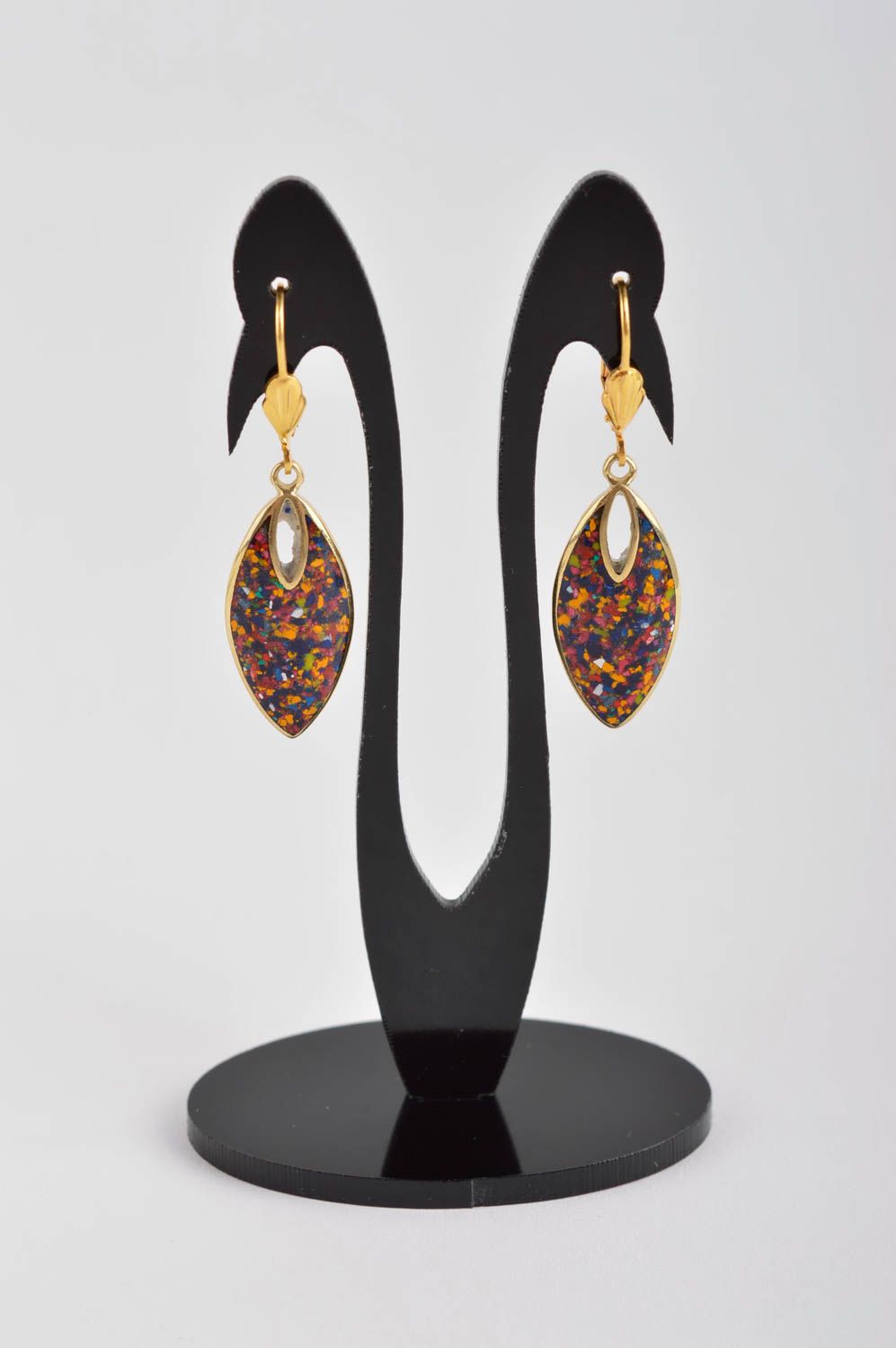 Handmade beautiful stylish earrings unusual jewelry earrings with natural stones photo 2