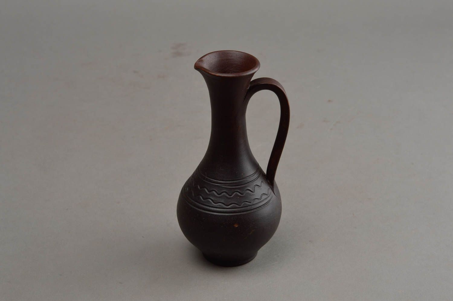 10 oz ceramic classic style handmade wine carafe 6 inches, 0,37 lb photo 3