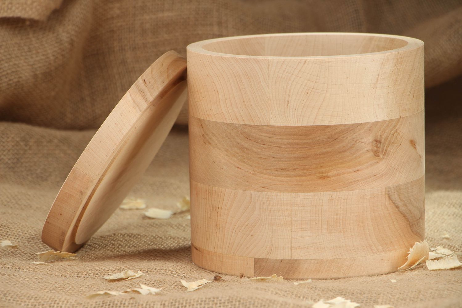 Pieza en blanco de madera con forma de pote para productos a granel foto 5