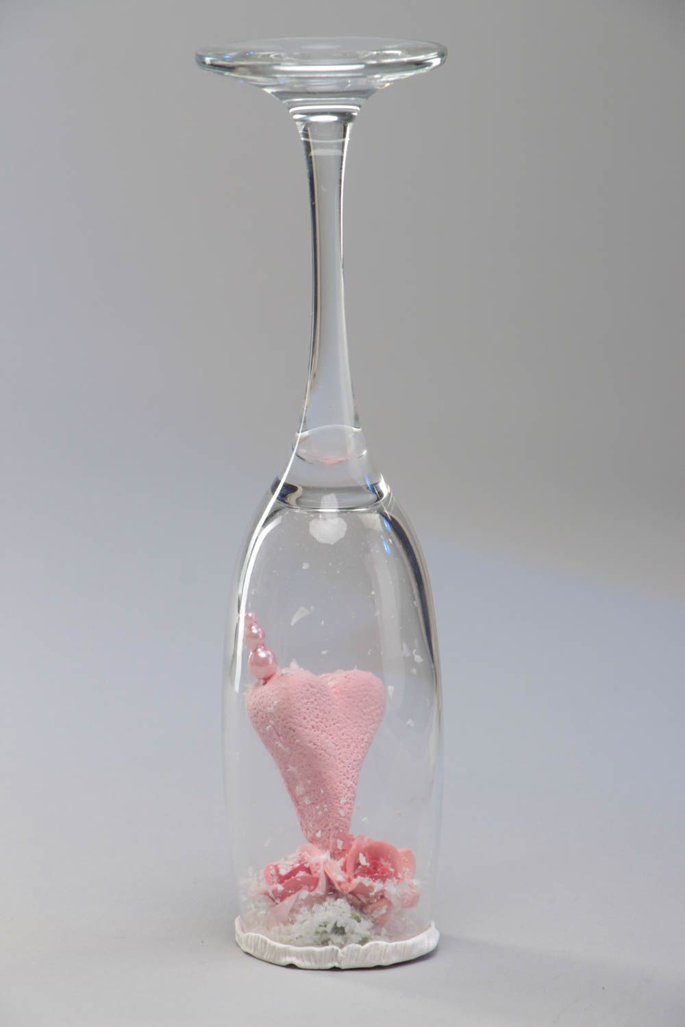 Figura de cristal con forma de copa artesanal original para mesa bonita foto 2