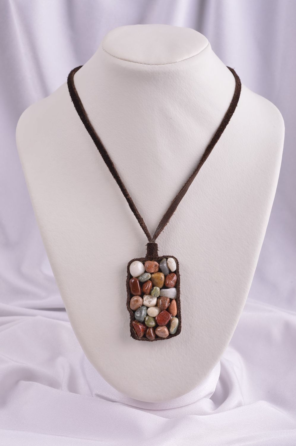 Handmade designer pendant natural stone accessory elegant cute jewelry photo 1