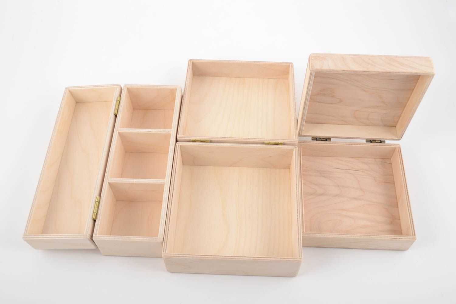 Piezas en blanco para creatividad artesanales cajas de madera 3 piezas  foto 2