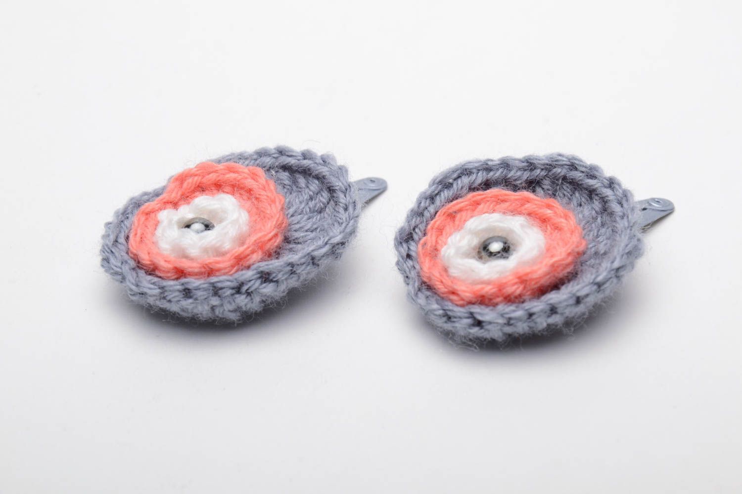 Homemade crochet hair clips photo 3