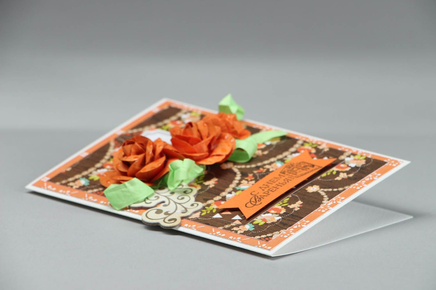 Handgemachte Grußkarte mit Blumen foto 3