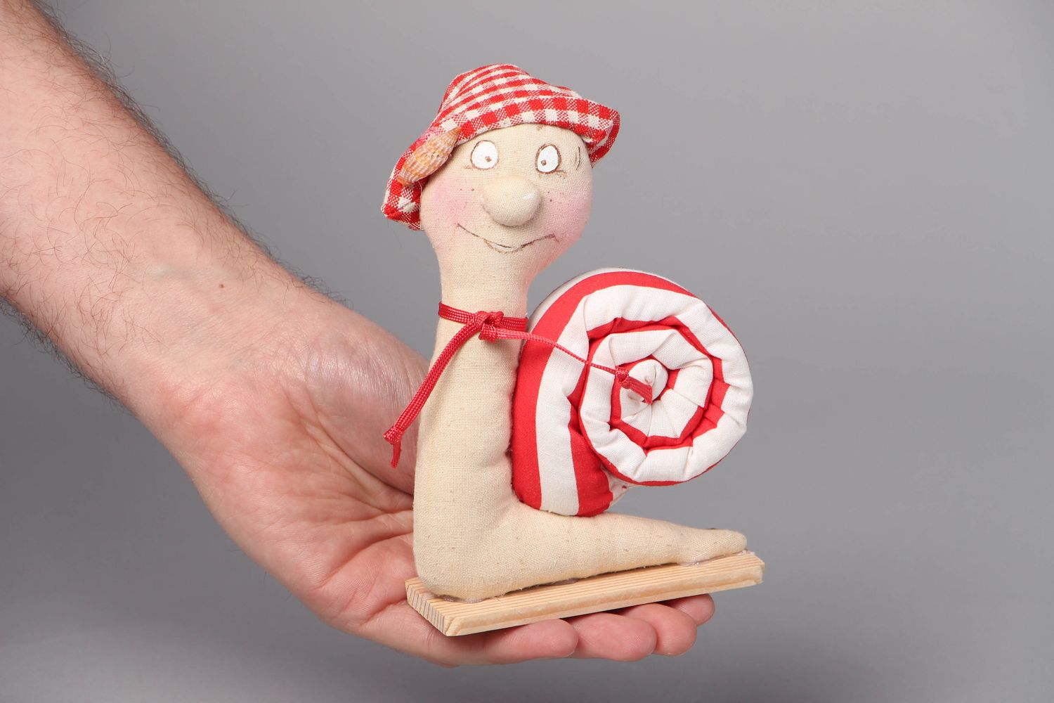 Handmade fabric soft toy Snail photo 4