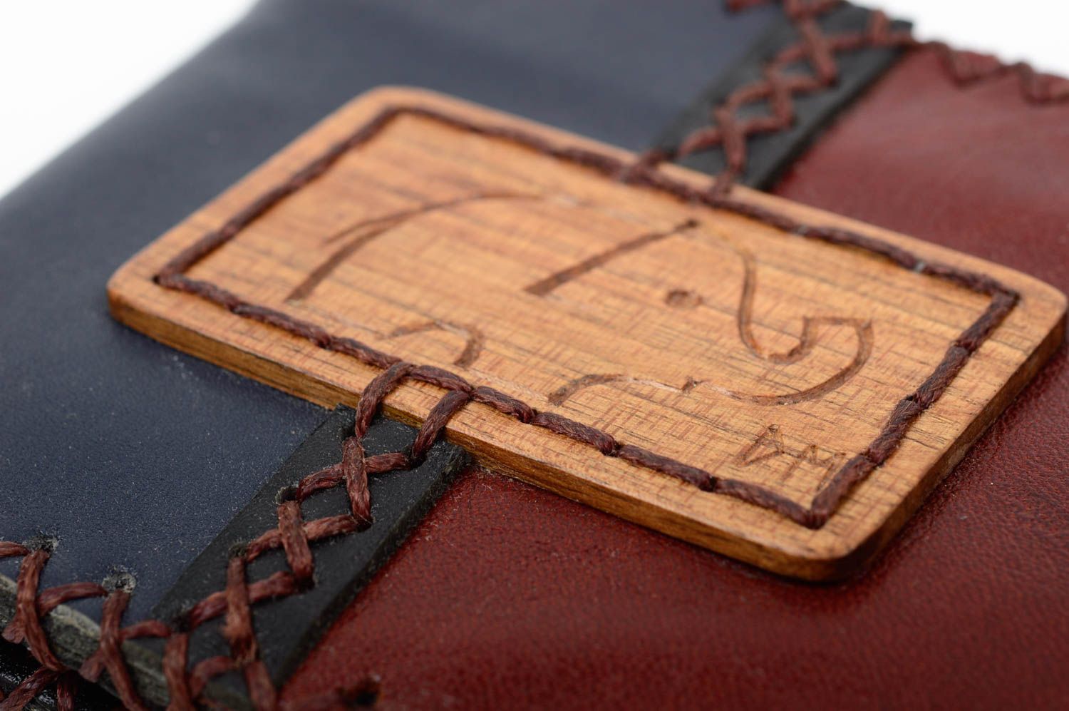 Billetera de cuero hecha a mano accesorio unisex con elefante regalo original foto 4