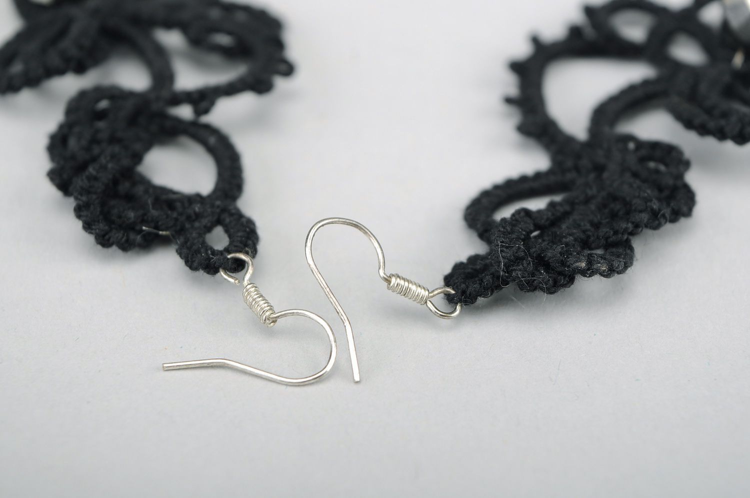 Earrings made using tatting technique photo 2
