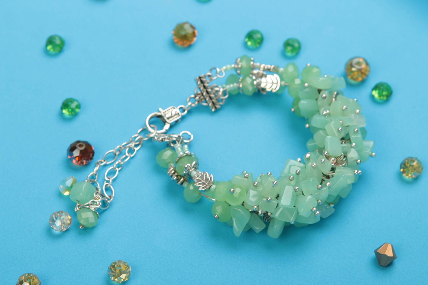 Unusual homemade gemstone beaded bracelet fashion accessories gift ideas photo 1