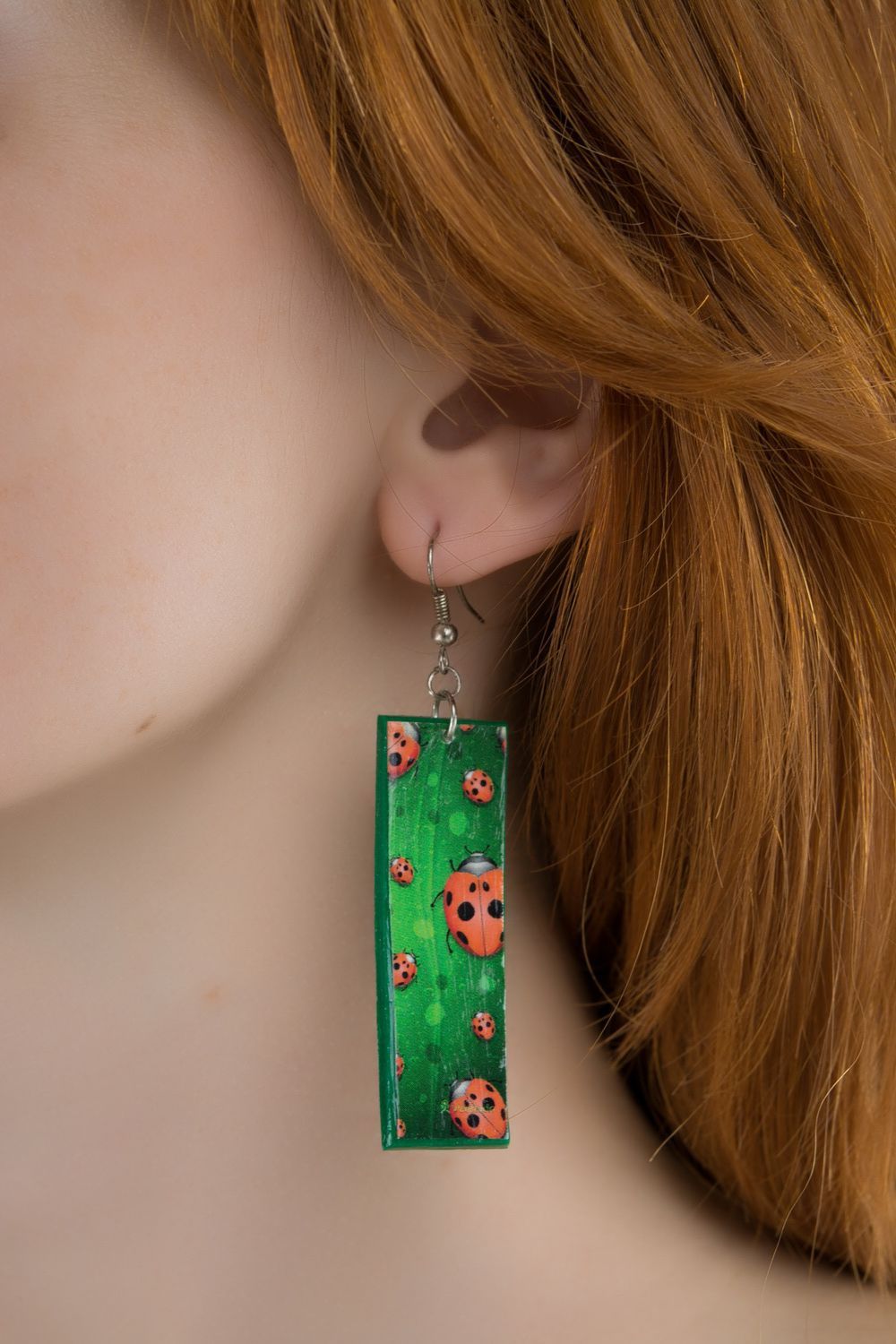 Long earrings Ladybirds photo 1