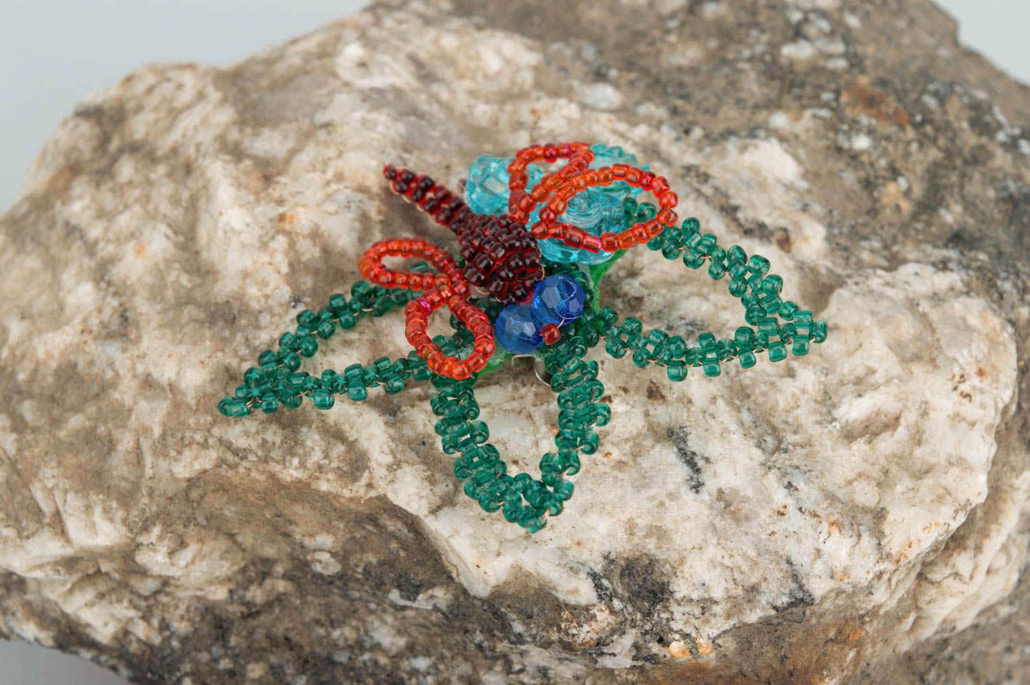 Unusual handmade beaded brooch accessories for girls beadwork ideas gift ideas photo 1