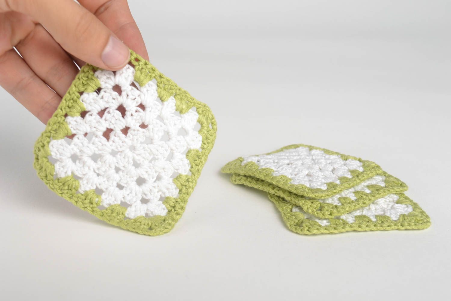 Beautiful handmade crochet coaster 4 hot pads home textiles decorative use only photo 5