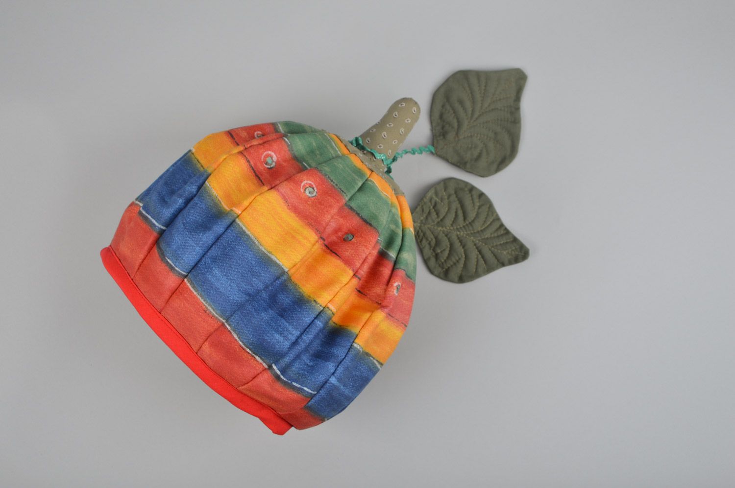 Colorful handmade fabric warm teapot cozy of average size photo 1